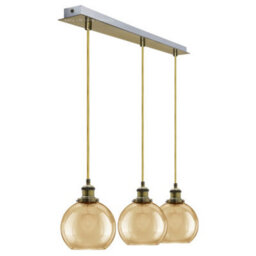 Long Life Lamps Company Vintage 3 Lights Ceiling Pendant Lamp Cluster Mini Glass Globe Shades Gold H3133 - thumbnail 3