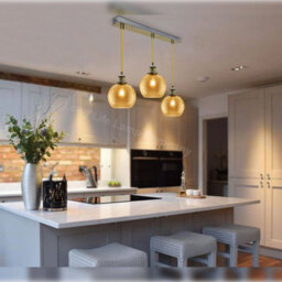 Long Life Lamps Company Vintage 3 Lights Ceiling Pendant Lamp Cluster Mini Glass Globe Shades Gold H3133 - thumbnail 8
