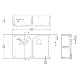 London Sink Company Butler 795 2-Bowl Matt Bronze Ceramic Sit-On Kitchen Sink With Waste - thumbnail 4