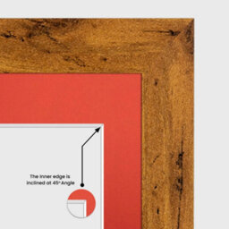 AK Frames 26X8 Rustic Oak Modern Multi Photo Frame With Poppy Red Mount - Holds 5 Apertures (5X) 6X4 Photos - thumbnail 7
