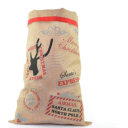 Shatchi Large Traditional Vintage Hessian Santa Sack Stocking Airmail Christmas Gifts Bag - thumbnail 1