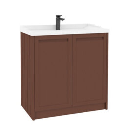 Royal Bathrooms Elmore 800mm Floor Standing 2 Door Bathroom Vanity Unit With Traditional Ceramic Basin Sink - Terracotta Clay - thumbnail 6