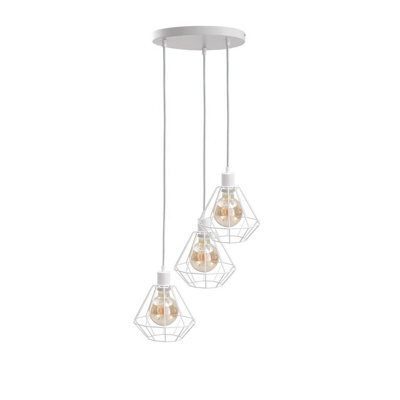 Luminosa Lighting Luminosa Foskal Cluster Pendant Ceiling Light White, 32Cm, 3X E27