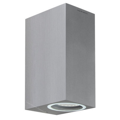 Long Life Lamps Company Modern Rectangular Up Down Aluminium Finish Outdoor Wall Light Fixture Gu10 Zlc063Ab - image 1