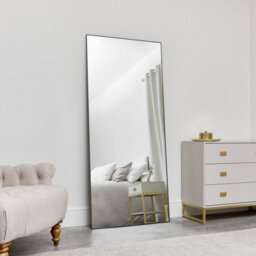Melody Maison Large Black Thin Framed Leaner Mirror 80Cm X 180Cm - thumbnail 2