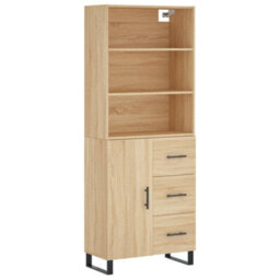 Berkfield Highboard Sonoma Oak 69.5X34X180 Cm Engineered Wood - thumbnail 2