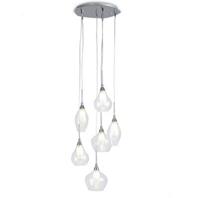 Luminosa Lighting Luminosa Skyline 6 Light Cluster Pendant Ceiling Light Transparent 42X22.5Cm - image 1