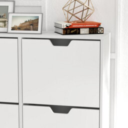 Homcom Shoe Storage Cabinet With 4 Flip Drawers For 8-16 Pairs, White - thumbnail 8