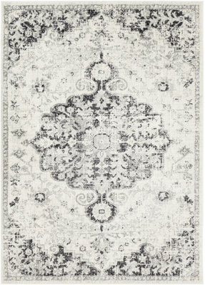 Livabliss Harput-Vintage Blue Orange Yellow Grey Traditional Boho Living Dining Bedroom Rug 200 X 275 Cm Easy Care, Non Shedding - image 1