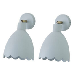 Valuelights Millie Pair Of Powder Blue Scallop Adjustable Wall Lights And Bulbs - thumbnail 1