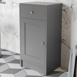Affine Freestanding Bathroom Storage Unit Cabinet Grey With Chrome Handles 400mm - thumbnail 1