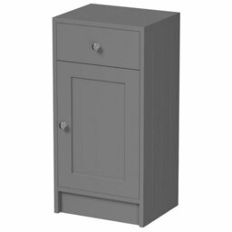 Affine Freestanding Bathroom Storage Unit Cabinet Grey With Chrome Handles 400mm - thumbnail 4