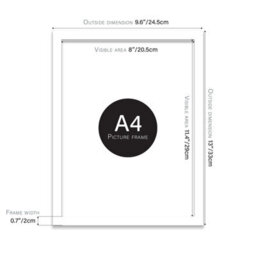 A4 White Picture Frame Fits A4 (21 X 29.7Cm - 8.3 X 11.7In) Poster, Photo, Artwork, Or Print. - thumbnail 2