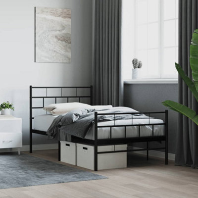 Berkfield Metal Bed Frame With Headboard And Footboard Black 100X190 Cm - image 1