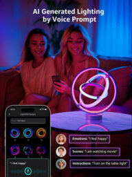 Lepro Tb1 Ai Smart Table Lamp, Music Sync, Colour Changing, Works With Alexa & Google Assistant, Bluetooth Or 2.4Ghz Wifi - thumbnail 9