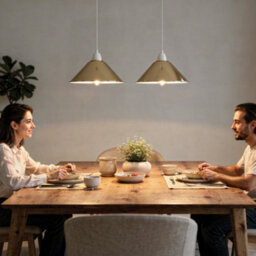 French Gold Cone Lamp Shade Metal Pendant Light Shade, Modern Ceiling Lampshade, Easy Fit Home Lighting Cover - thumbnail 7