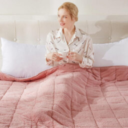Vivo Teddy Fleece Weighted Blanket Quilted Sherpa Throw Deep Sleep Therapy Relax - 150 X 200Cm - 8Kg - thumbnail 1