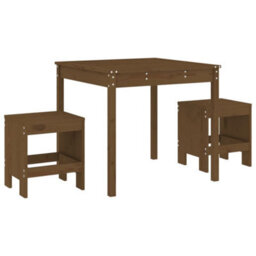 Berkfield 3 Piece Garden Bistro Set Honey Brown Solid Wood Pine - thumbnail 2