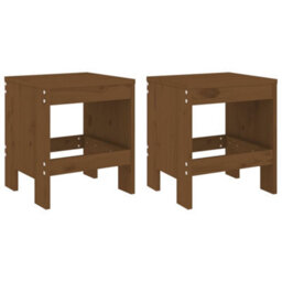 Berkfield 3 Piece Garden Bistro Set Honey Brown Solid Wood Pine - thumbnail 3