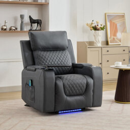 Byron Electric Riser Recliner Chair With Massage And Heat - Grey - thumbnail 3