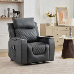 Byron Electric Riser Recliner Chair With Massage And Heat - Grey - thumbnail 2