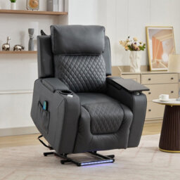 Byron Electric Riser Recliner Chair With Massage And Heat - Grey - thumbnail 7