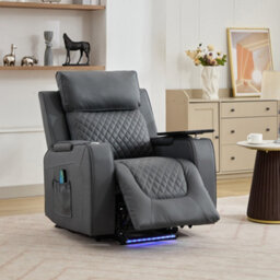 Byron Electric Riser Recliner Chair With Massage And Heat - Grey - thumbnail 6