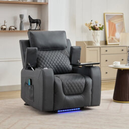 Byron Electric Riser Recliner Chair With Massage And Heat - Grey - thumbnail 4