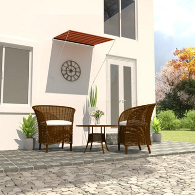 Berkfield Retractable Awning 150X150 Cm Orange And Brown - image 1