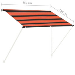 Berkfield Retractable Awning 150X150 Cm Orange And Brown - thumbnail 8