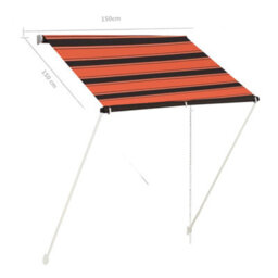 Berkfield Retractable Awning 150X150 Cm Orange And Brown - thumbnail 7