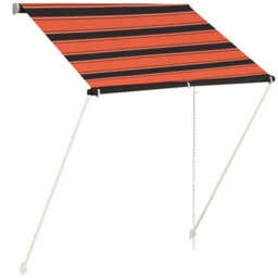 Berkfield Retractable Awning 150X150 Cm Orange And Brown - thumbnail 2