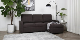 Selene - Corner Sofa Bed In Dark Grey Linen - Pull-Out Sofa - thumbnail 6