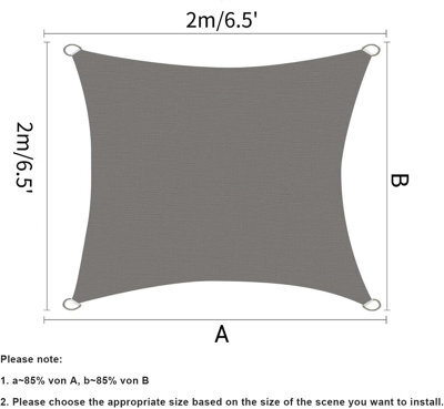 Grey 2X2M Shade Sail Waterproof Uv Resistant - image 1