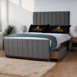 UKBEDFURNITURE Hampton Steel Plush  Divan Bed Base With 26 Inch Headboard & 10 Inch Orthopaedic Mattress - No Storage - thumbnail 2