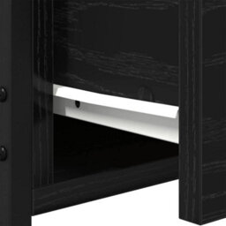 Berkfield Modern Bedside Cabinet Black Oak 34X36X50 Cm Engineered Wood And Steel - thumbnail 8