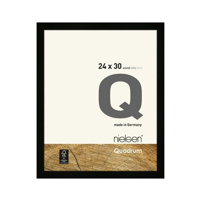 Nielsen Quadrum 24 X 30Cm Black Wooden Picture Frame With Float Glass And Push/turn Clips - image 1