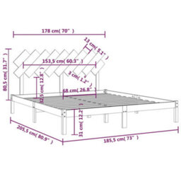 Berkfield Bed Frame 180X200 Cm 6Ft Super King Solid Wood - thumbnail 6
