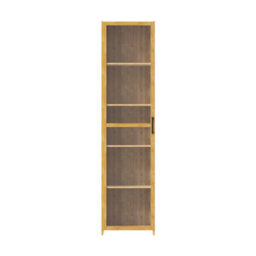 Living And Home 5-Tier Narrow Bookcase Storage Cabinet With Acrylic Door - thumbnail 2