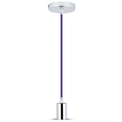 V-Tac Vt3790 High Quality E27 Chrome Metal Cup Pendant Light Purple (Vt-7338)