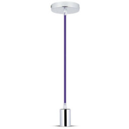 V-Tac Vt3790 High Quality E27 Chrome Metal Cup Pendant Light Purple (Vt-7338)