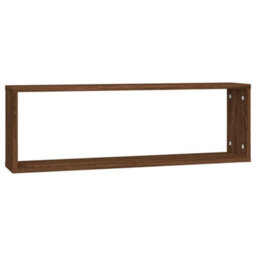 Berkfield Wall Cube Shelves 2 Pcs Brown Oak 80X15X26.5 Cm Engineered Wood - thumbnail 5