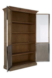 Orsina 2 Door Cabinet With Shelves,whitewashed Pine Storage Cabinet,wooden Display Unit With Frosted Glass Doors - thumbnail 5