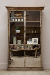 Orsina 2 Door Cabinet With Shelves,whitewashed Pine Storage Cabinet,wooden Display Unit With Frosted Glass Doors - thumbnail 2