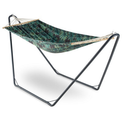Vonhaus Hammock With Stand, Freestanding 1 Person Hammock With Adjustable Frame, Travel Bag For Garden, Beach, Camping & Outdoors - image 1