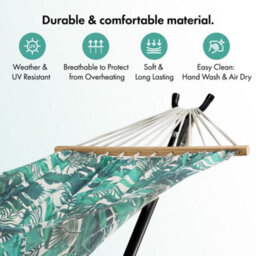 Vonhaus Hammock With Stand, Freestanding 1 Person Hammock With Adjustable Frame, Travel Bag For Garden, Beach, Camping & Outdoors - thumbnail 7