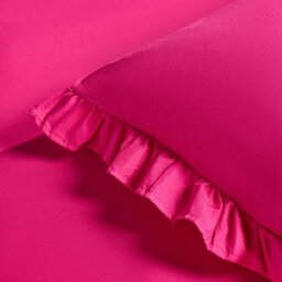 Ohs Frill Edge Decor Duvet Cover With Pillowcase Bedding Set, Hot Pink - Super King - thumbnail 3