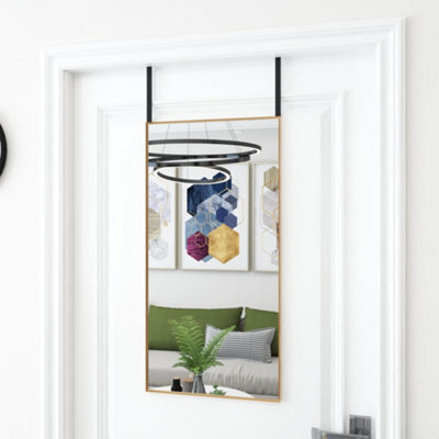 Berkfield Door Mirror Gold 40X80 Cm Glass And Aluminium - image 1
