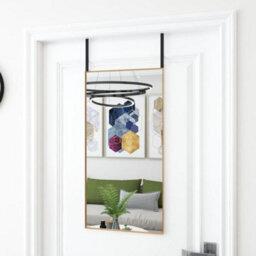 Berkfield Door Mirror Gold 40X80 Cm Glass And Aluminium