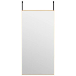 Berkfield Door Mirror Gold 40X80 Cm Glass And Aluminium - thumbnail 2